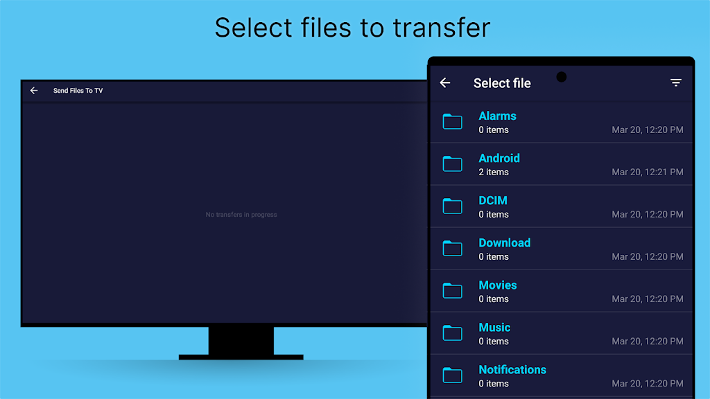 Send files to TV