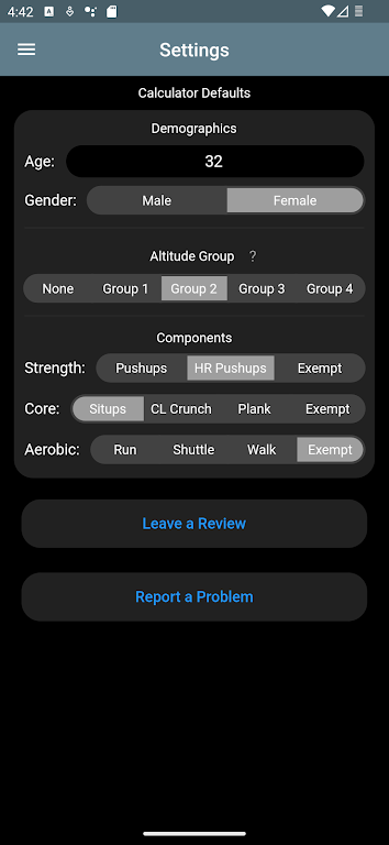 USAF PFA & USSF HPA Calculator