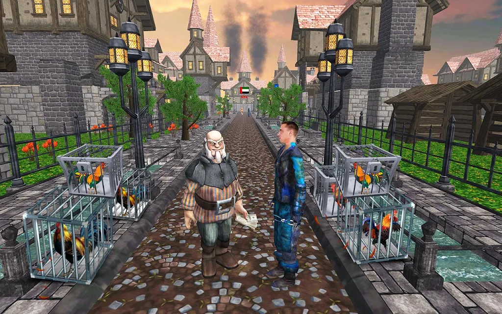 Farm Rooster Fighting Chicks 2