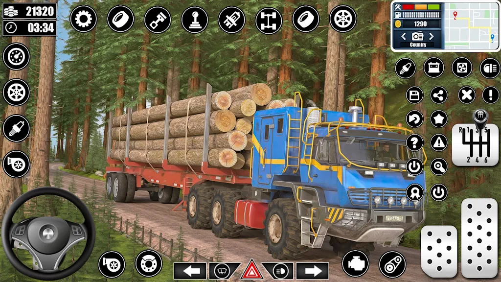 Log Transporter Truck Driving