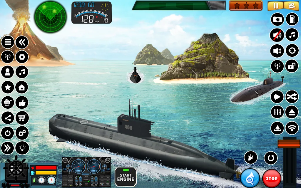 Submarine Navy Warships battle