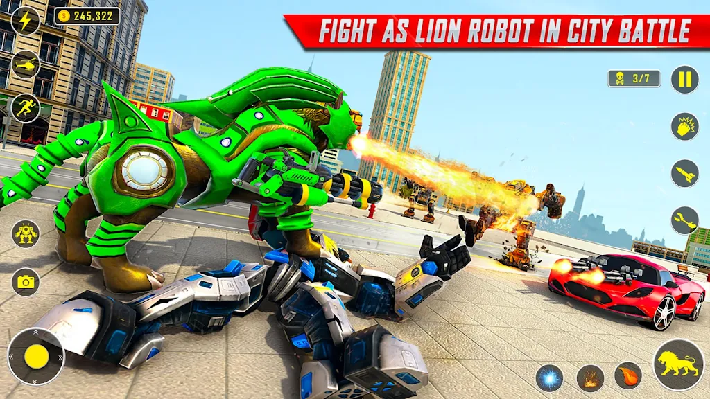 Lion Robot Car Game:Robot Game