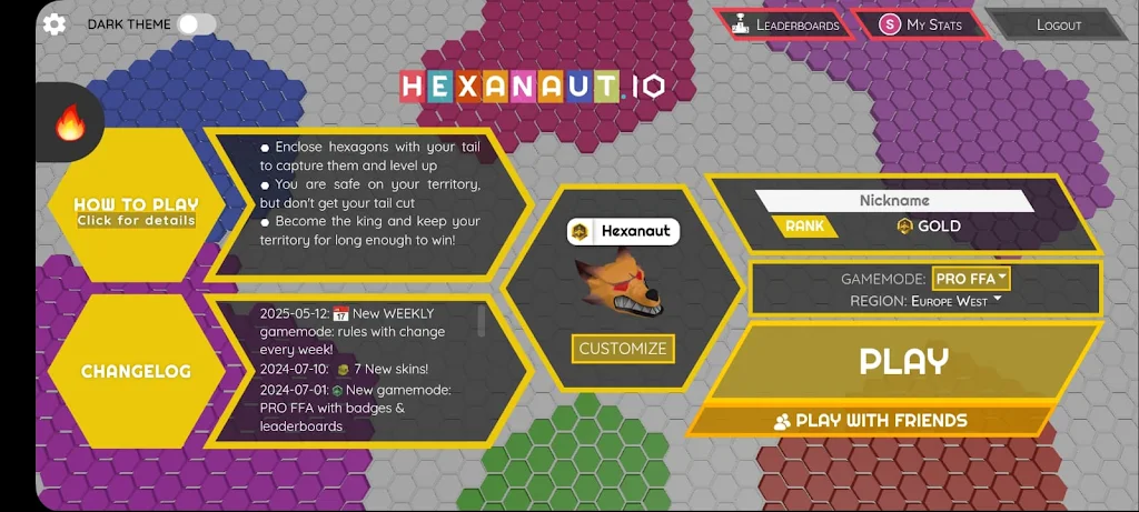 hexanaut.io PRO King of Snakes