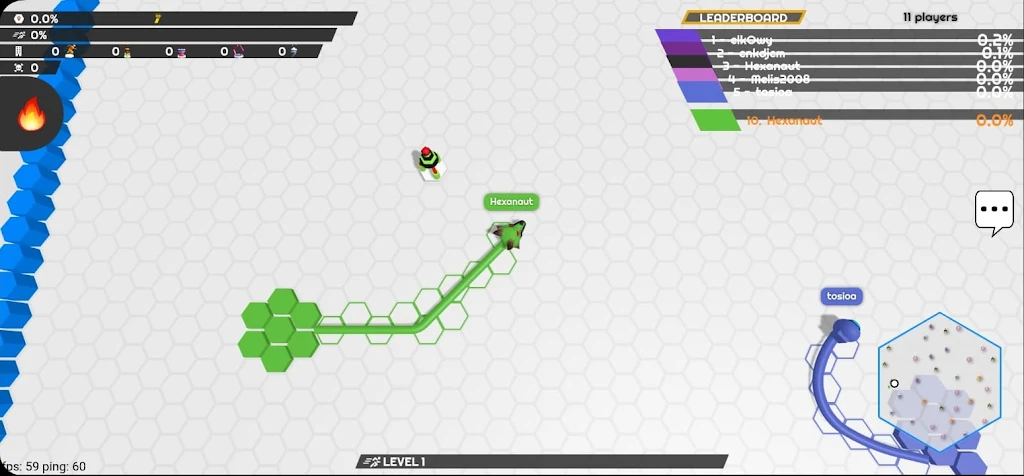 hexanaut.io : King of Snakes