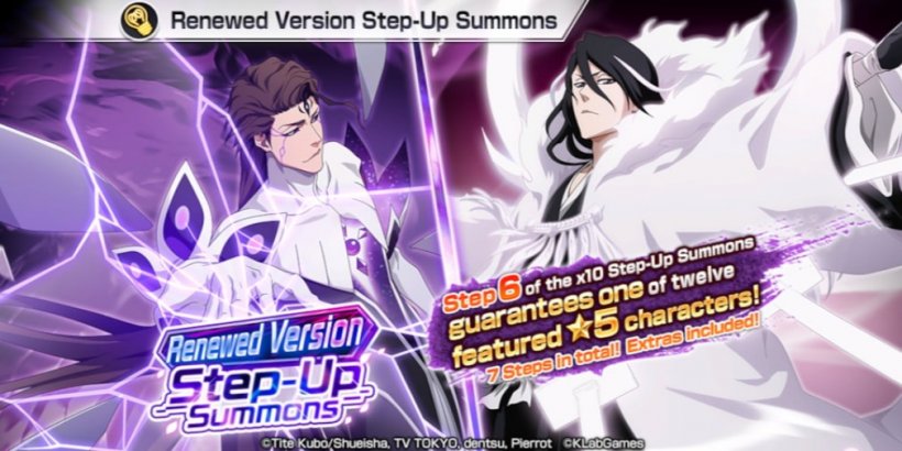 Bleach: Brave Souls has released the Renewed Version Step-Up Summons with Sosuke Aizen, Byakuya Kuch